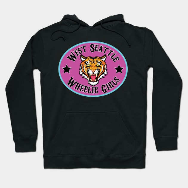 West Seattle Wheelie Girls Hoodie by DinoIgnacio